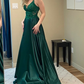 Green Prom Dresses A line Satin New Formal Dress      fg3478