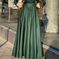 Simple Green Square Neckline A-line Prom Dress,Green Evening Dress      fg5725