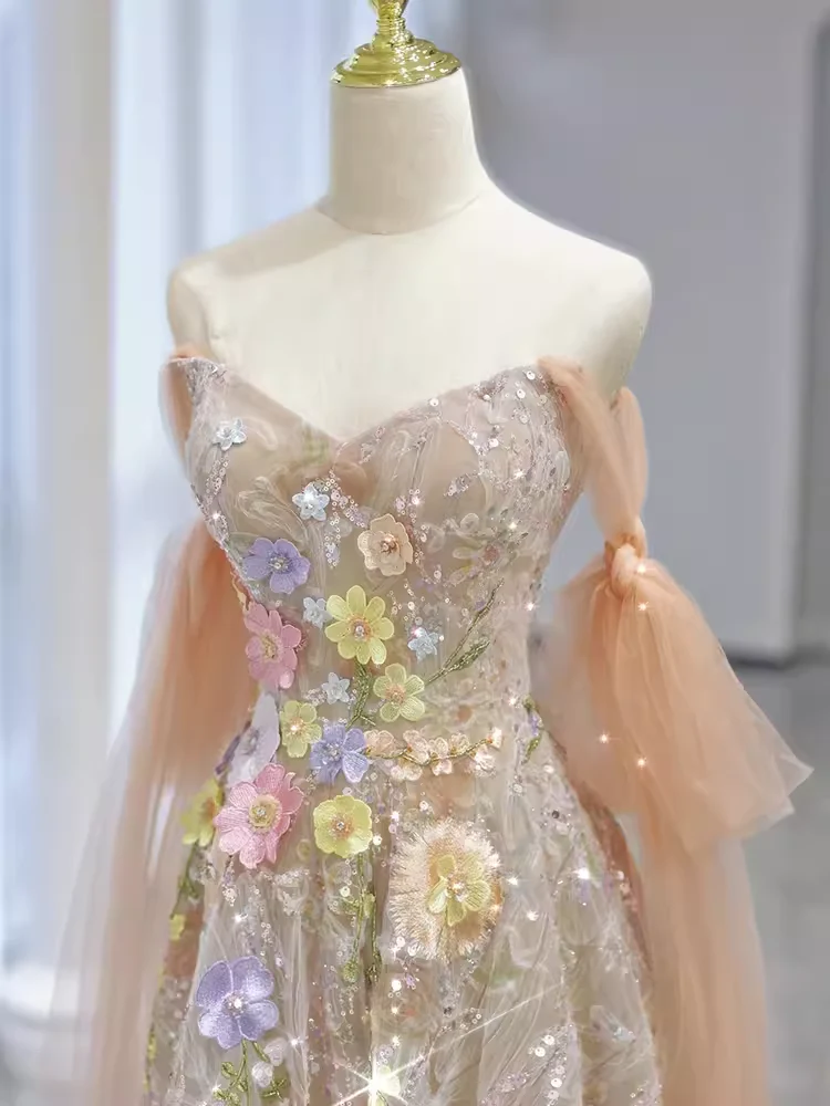 Buntes Meerjungfrau-Partykleid mit Pailletten und langen Abschlusskleidern fg8362