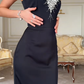 Robe de soirée longue noire style sirène sexy fg7763
