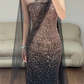 Sequin Black Sexy Prom Party Dress Birthday Outfit Shiny Evening Dress  fg8639