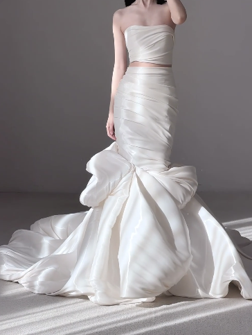 Sleeveless Mermaid Wedding Dress Classy Wedding Gowns  fg8695