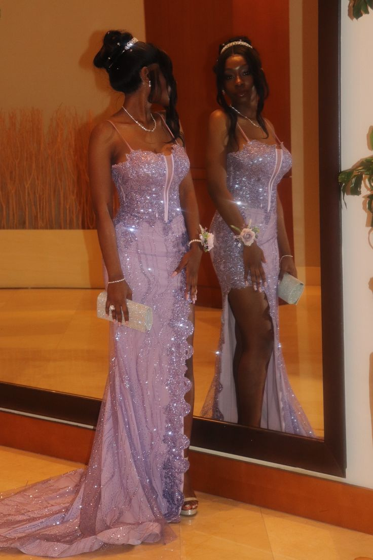 Lilac Mermaid Prom Outfit Dress Evening Dress Graduation Dress fg8427