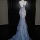 Robe de soirée longue sirène colorée à paillettes, tenue de remise de diplôme fg8362