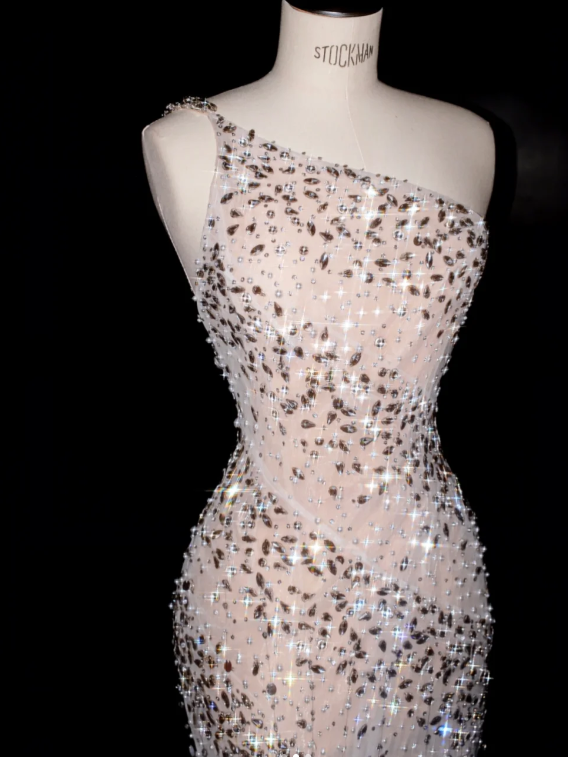 Luxurious Beading Prom Party Dress Sparkle Elegant Evening Dress  fg8672