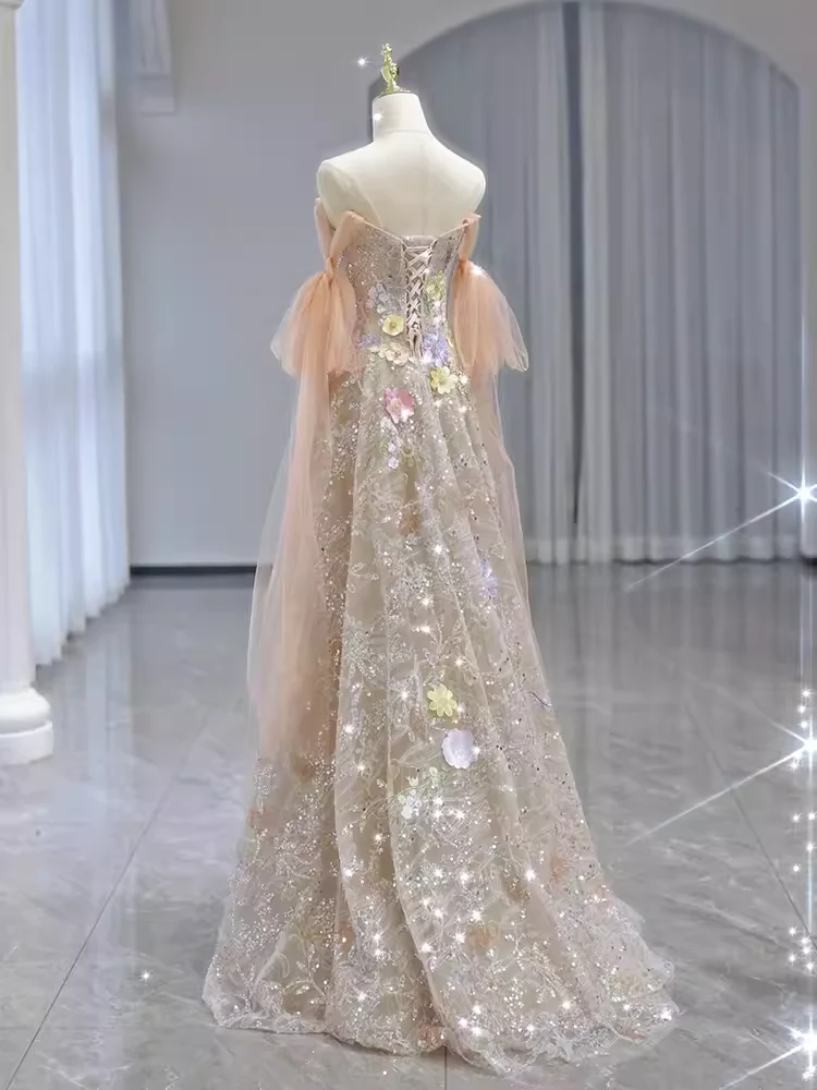 Buntes Meerjungfrau-Partykleid mit Pailletten und langen Abschlusskleidern fg8362