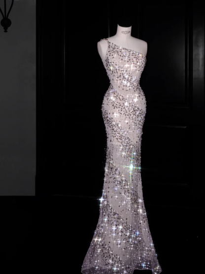 Luxurious Beading Prom Party Dress Sparkle Elegant Evening Dress  fg8672