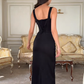 Robe de soirée longue noire style sirène sexy fg7763