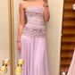 Lilac Strapless Long Prom Dresses Party Dress 20th Birthday Outfits  fg8343