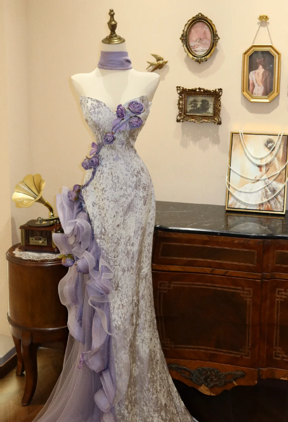 Robe de soirée longue sirène colorée à paillettes, tenue de remise de diplôme fg8362