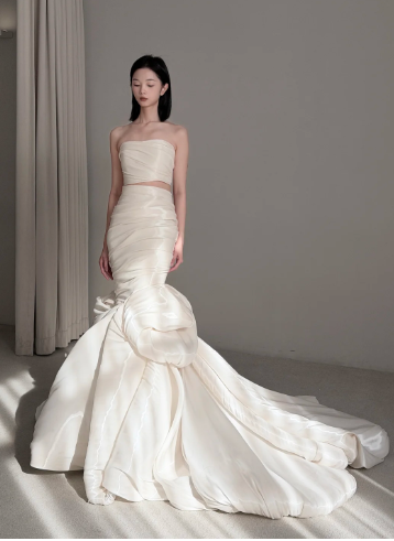 Sleeveless Mermaid Wedding Dress Classy Wedding Gowns  fg8695