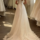 A Line White Off Shoulder Long Princess Wedding Dress    fg8132