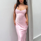 Robe de bal longue et simple, robe de soirée rose fg1421