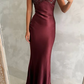 Robe de bal longue et simple, robe de soirée rose fg1421