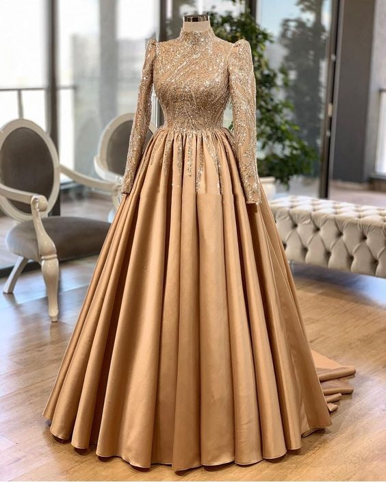 Champagne Prom Dresses, Formal Evening Dresses    fg1755