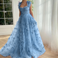 Lila Schmetterlings-Ballkleid, elegantes langes Ballkleid fg3363