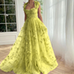 Lila Schmetterlings-Ballkleid, elegantes langes Ballkleid fg3363