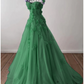 Robe de bal trapèze élégante, traîne courte, sans manches, décolleté en cœur, tulle plissé, paillettes appliquées, fg4690
