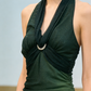 Sexy Halter Ombre Green Chiffon Backless Long Prom Dress Evening Dress       fg4892