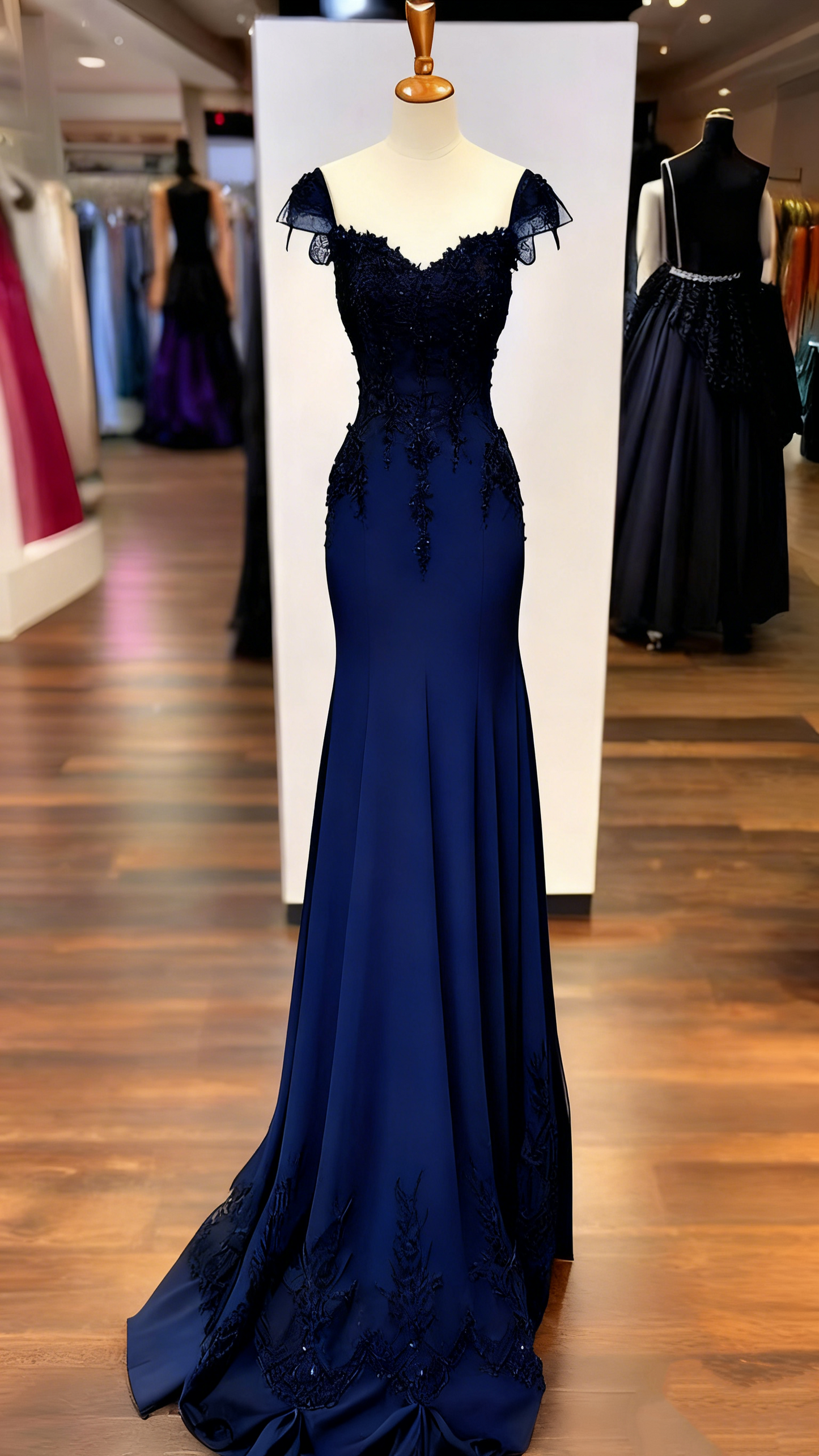 Robe de bal longue noire, robe de soirée, fg5062