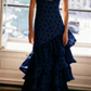 Strapless Polka Dots Dress Fashion Prom Evening Dresses For Women    fg6236