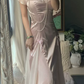 Robe de soirée vintage rose pâle fg6691
