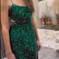 Robe de soirée longue sirène à paillettes et paillettes avec traîne (fg6711)