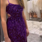 Robe de soirée longue sirène à paillettes et paillettes avec traîne (fg6711)