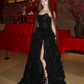 Multi-layer Shiny Elegant Dresses for Women,Luxury Party Dress,Black Prom Dress        fg6756