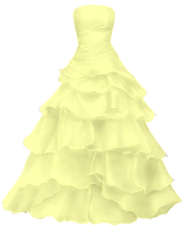 Trägerloses A-Linien-Rüschen-Langballkleid Mehrlagiges Brautkleid fg7185
