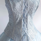 Light Blue Tulle Lace Long Prom Dresses Evening Party Dress fg8324