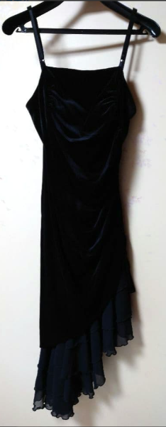 Black Velvet Tiered Cocktail Dress Prom Party Gowns Formal Dresses(Jacket not included)      fg7231