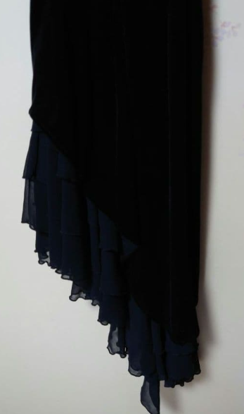 Black Velvet Tiered Cocktail Dress Prom Party Gowns Formal Dresses(Jacket not included)      fg7231