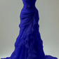 Robe de soirée longue élégante en dentelle style sirène avec décolleté en cœur et appliques fg7301