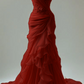 Robe de soirée longue élégante en dentelle style sirène avec décolleté en cœur et appliques fg7301