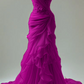 Robe de soirée longue élégante en dentelle style sirène avec décolleté en cœur et appliques fg7301