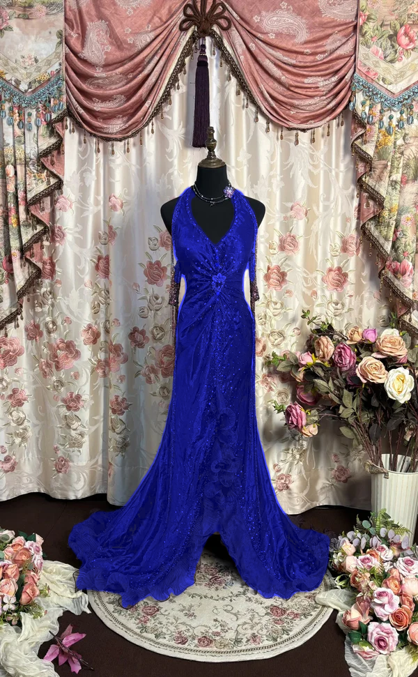 Traube Neckholder Ballkleider Langes Abendkleid Partykleid fg7348