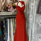 Gelbes Neckholder-Meerjungfrauen-Abendkleid, lang, fg7398