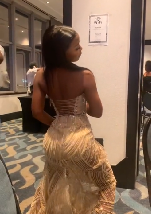 Sexy Gold Langes Ballkleid Abend Party Kleider Mit Schlitz fg7699