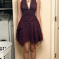 Dark Purple Tulle Prom Homecoming Dress Short Party Dress    fg7700