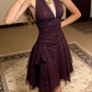 Dark Purple Tulle Prom Homecoming Dress Short Party Dress    fg7700