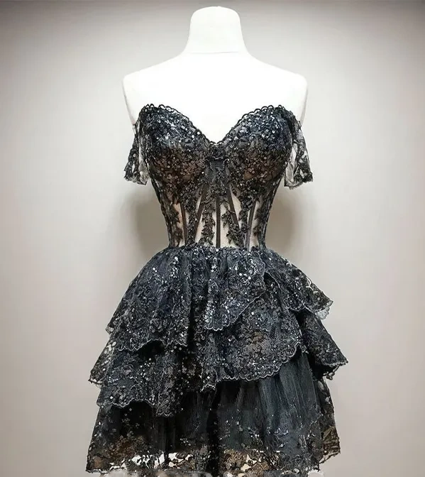 Gorgeous Off-Shoulder Strapless A-line Short Mini Homecoming Dress      fg7732