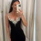 Robe de soirée longue noire style sirène sexy fg7763
