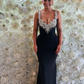 Robe de soirée longue noire style sirène sexy fg7763