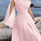 A-Line Cocktail Dresses Elegant Dress Wedding Guest Tea Length Sleeveless Cowl Neck Chiffon Prom Party Dress    fg7773