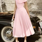 A-Line Cocktail Dresses Elegant Dress Wedding Guest Tea Length Sleeveless Cowl Neck Chiffon Prom Party Dress    fg7773