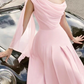 A-Line Cocktail Dresses Elegant Dress Wedding Guest Tea Length Sleeveless Cowl Neck Chiffon Prom Party Dress    fg7773
