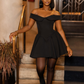 A Line Black Birthday Outfit Short Evening Dress Cocktail Dresses Short Party Dress   fg7985