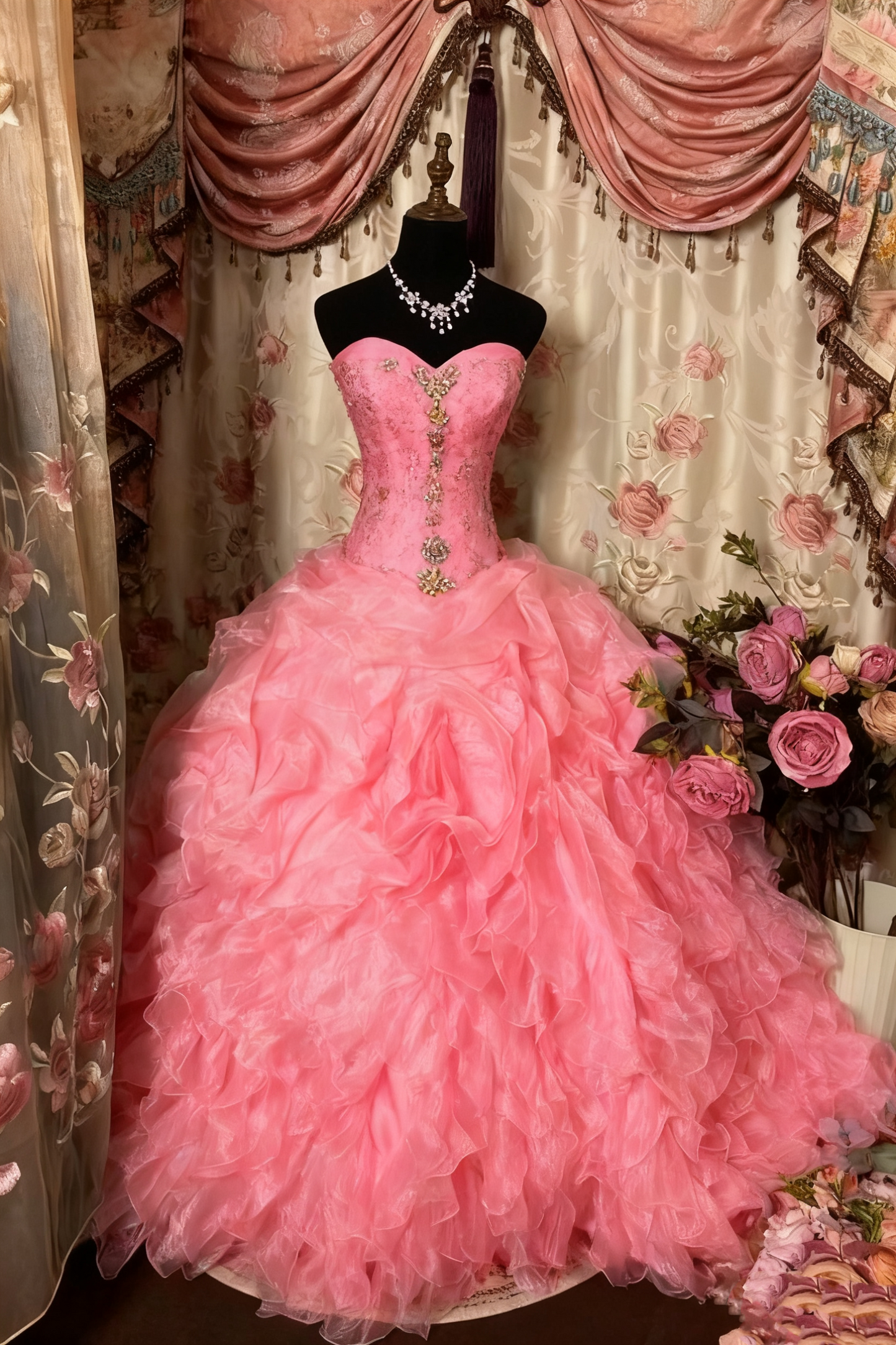 Robe de bal vintage longue sans bretelles, coupe trapèze, fg8042