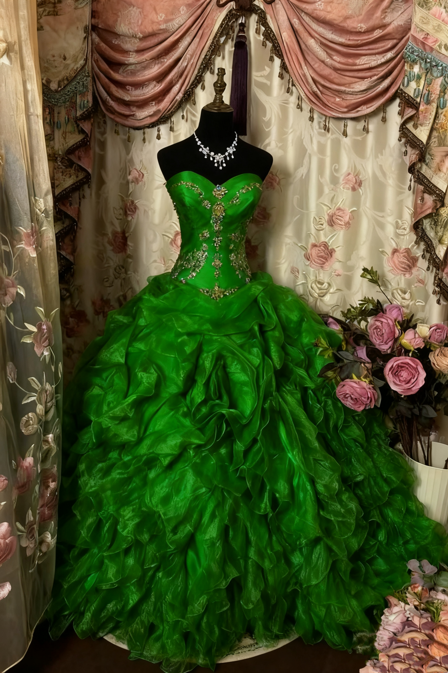 Robe de bal vintage longue sans bretelles, coupe trapèze, fg8042